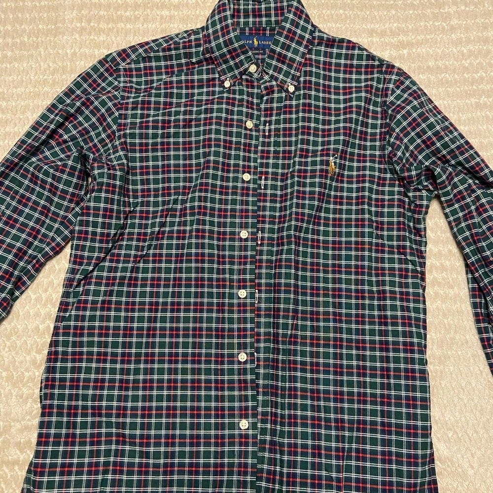 Ralph Lauren Green and Red Plaid Shirt
